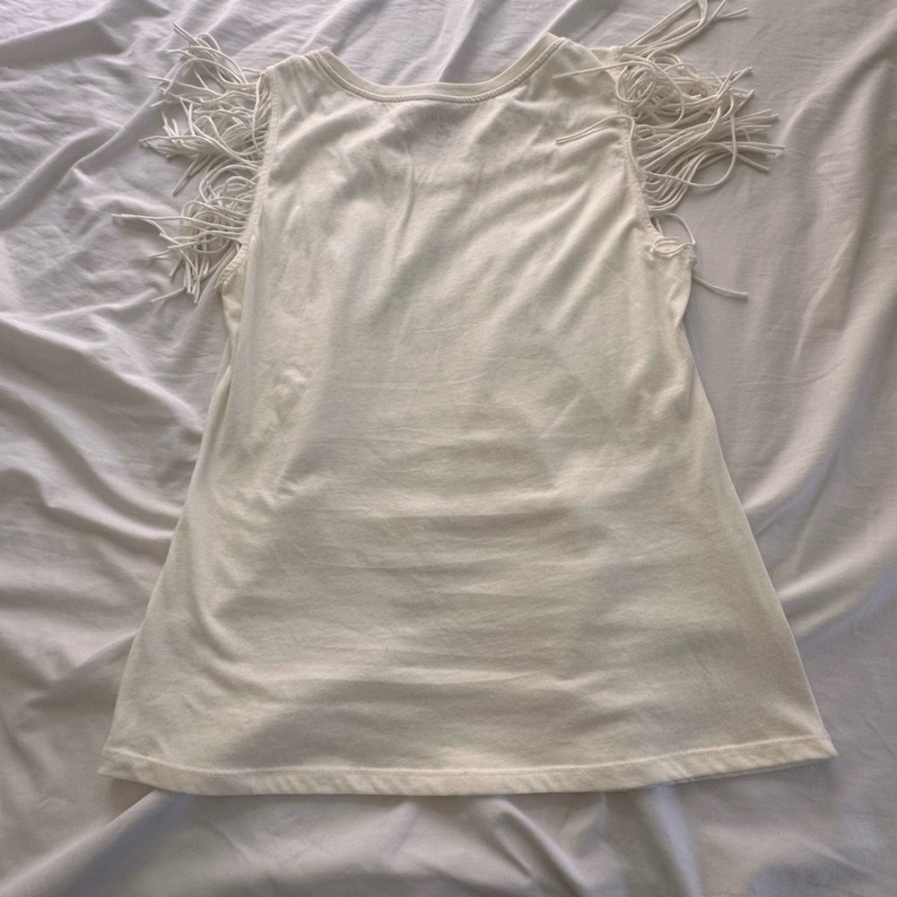 Idyllwind Cream Fringe Sleeve Tee - Picture 3 of 3